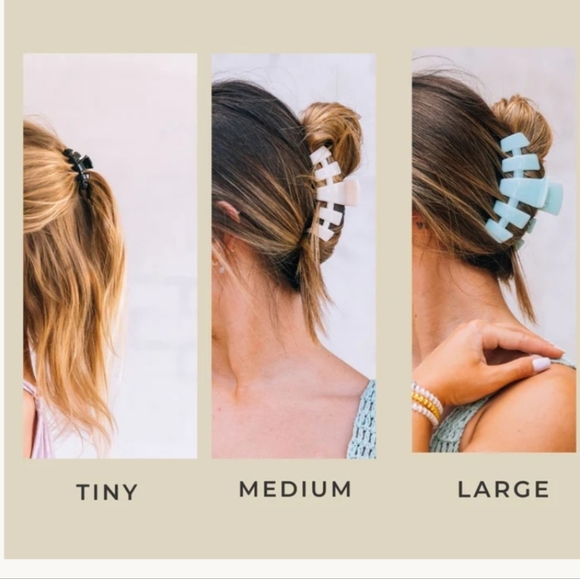 Teleties Open Atlantis Tiny Hair Clip| TURQUOISE| Healthy Hair•Small Clip- NEW - Picture 4 of 5